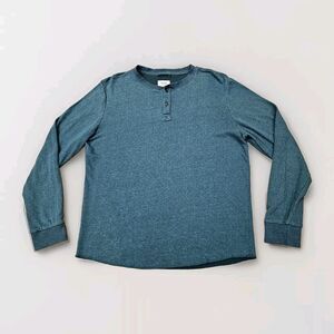 Marine Layer Henley Sweater Mens L Green Long Sleeve
